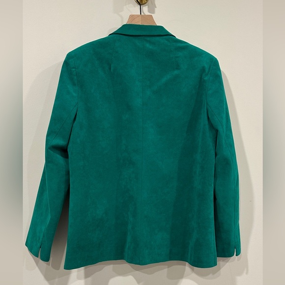 Vintage Green Ultrasuede Blazer Jacket Made in The USA Size 14 - Picture 6 of 7
